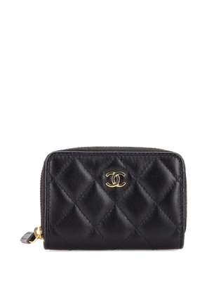 CHANEL Pre-Owned CC Zip Coin Purse Quilted Lambskin Small pouch - Black
