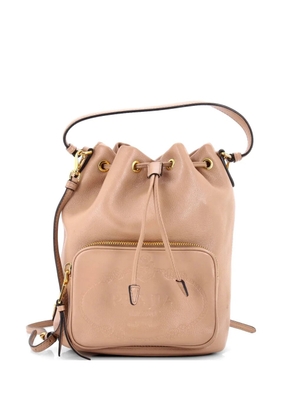 Prada Pre-Owned Logo Drawstring Glace Calf Small bucket bag - Neutrals