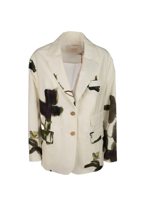 CO.GO floral-print cotton blazer - Neutrals