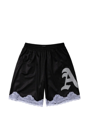 Aries lace-trim airtex shorts - Black
