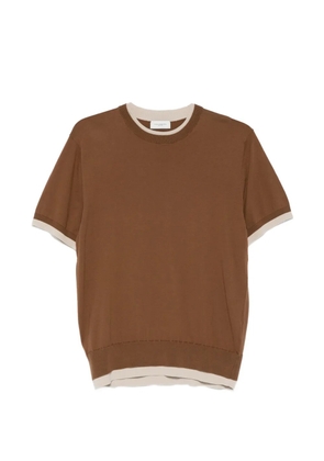 Paolo Pecora contrast-trim T-shirt - Brown