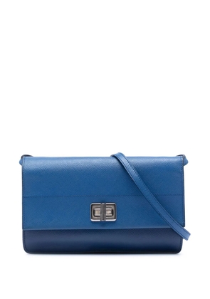 Prada Pre-Owned 2013-2026 Saffiano Turn Lock Wallet on Strap crossbody bag - Blue