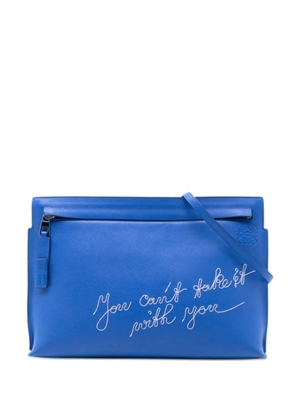 Loewe Pre-Owned 2017 Embroidered Leather Anagram T Pouch crossbody bag - Blue