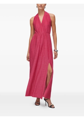 LIU JO lurex V-neck maxi dress - Pink
