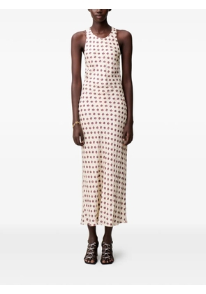 Claudie Pierlot criss-cross floral-print dress - Neutrals