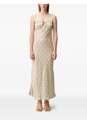 Claudie Pierlot printed drawstring-detail dress - Neutrals