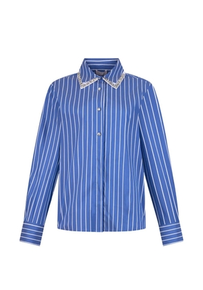 LIU JO striped jewelled shirt - Blue