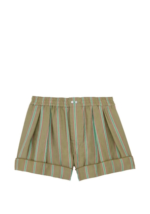 Saint Laurent striped pajama shorts - Green