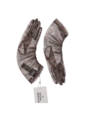 Vivienne Westwood printed tulle gloves - Brown