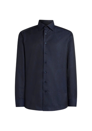 ETRO jacquard-motif cotton shirt - Blue