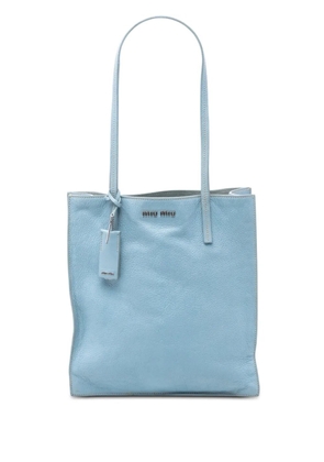 Miu Miu Pre-Owned 2010-2025 Goatskin Madras tote bag - Blue