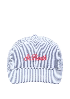 MC2 Saint Barth Seer Sucker striped baseball cap - White