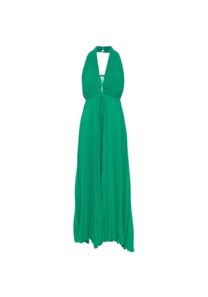 Raquel Diniz Raissa pleated halterneck maxi dress - Green