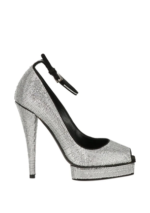 TOM FORD crystal-embellished platform sandals - Silver