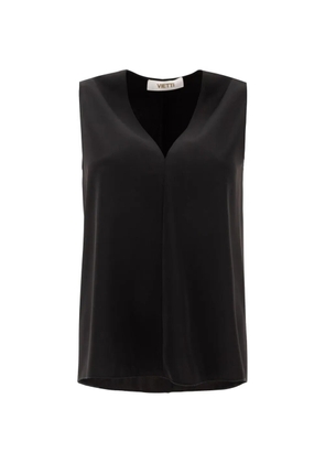 Fit V-neck sleeveless top - Black