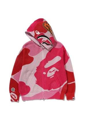 A BATHING APE® ABC Camo crochet shark hoodie - Pink