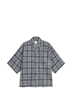 NEW AMSTERDAM quarter-sleeve checked shirt - Blue