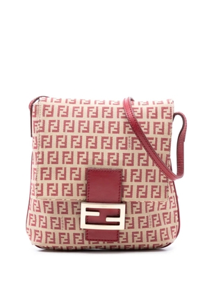 Fendi Pre-Owned 2000-2010 Zucchino Canvas Flap crossbody bag - Red