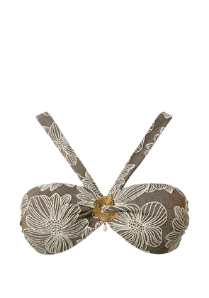 TWINSET floral bikini top - Brown