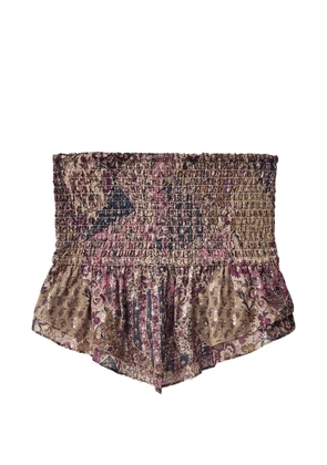 Ba&Sh Pretty shirred floral-print top - Neutrals