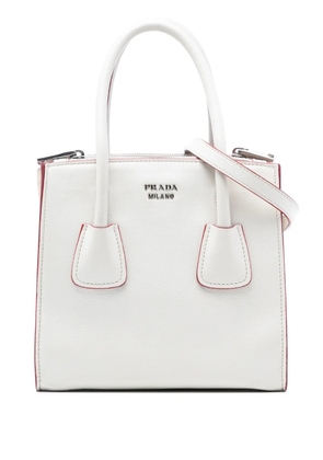 Prada Pre-Owned 2010-2026 Mini Scamosciato Trimmed Glace Calf Twin Pocket satchel - White