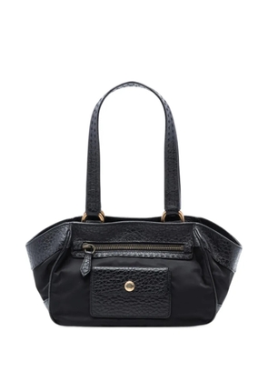 Prada Pre-Owned 2013-2025 Leather Trimmed Tessuto Front Flap Pocket shoulder bag - Black