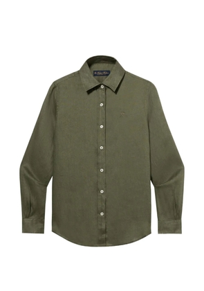 Brooks Brothers logo-embroidered linen shirt - Green