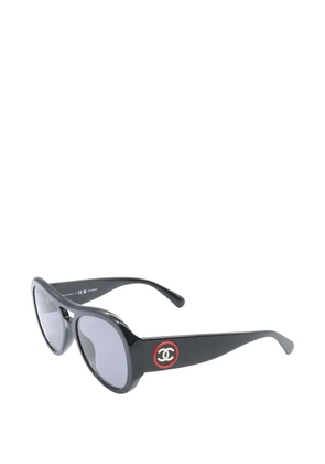 CHANEL Pre-Owned 1986-1988 round-frame sunglasses - Black