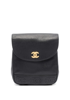 CHANEL Pre-Owned 1994-1996 triple coco mark backpack - Black