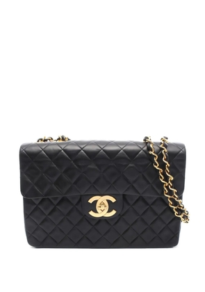 CHANEL Pre-Owned 1994-1996 large 34 Deca matelassé shoulder bag - Black
