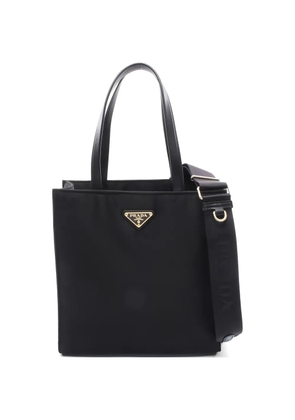 Prada Pre-Owned 2020s logo-plaque tote bag - Black