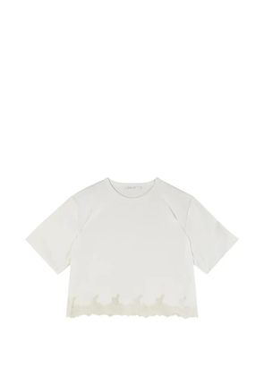 Patrizia Pepe lace cropped T-shirt - White