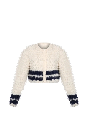 Carolina K Marjorie striped knitted jacket - Neutrals