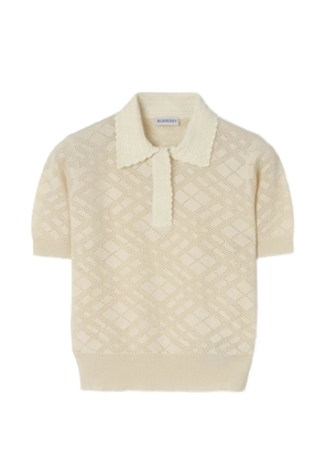 Burberry check-pattern polo top - Neutrals