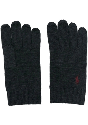 Polo Ralph Lauren logo-embroidered wool gloves - Grey