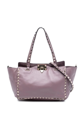 Valentino Garavani Pre-Owned 2000-2017 Small Grained Calfskin Rockstud Trapeze satchel - Purple