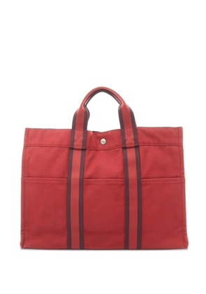 Hermès Pre-Owned 2000s MM Fooltoe striped canvas tote bag - Red