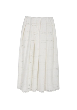Faithfull the Brand embroidered midi skirt - White
