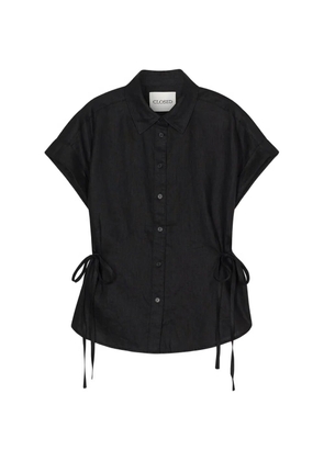 Closed tie waist shirt - Black