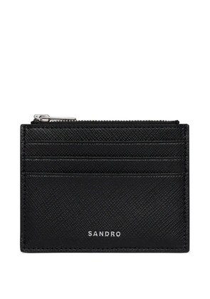 SANDRO logo-lettering card holder - Black