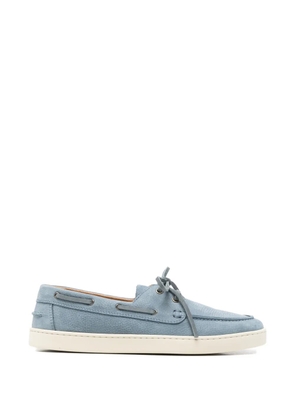 Henderson Baracco denim yatch leather boat shoes - Blue