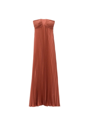 Ba&Sh Willow pleated strapless dress - Brown