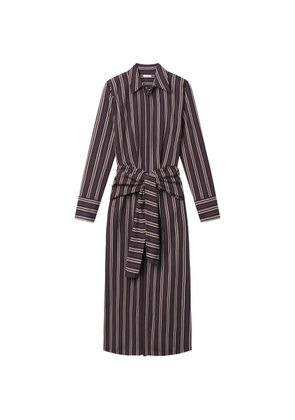 A.L.C. Mila striped tie midi dress - Brown