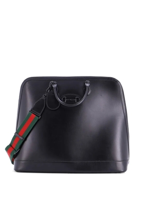 Gucci Pre-Owned Horsebit 1955 Web Duffle Bag Leather Large travel bag - Black