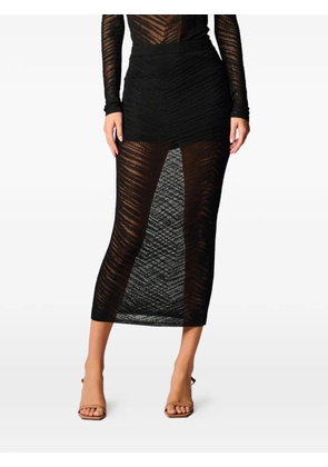 HEVRON Paisley midi skirt - Black