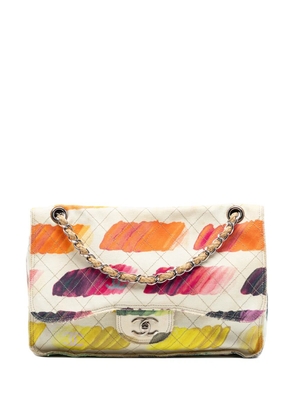 CHANEL Pre-Owned 2014 Jumbo Classic Canvas Colorama Single Flap shoulder bag - White