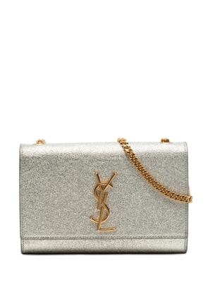Saint Laurent Pre-Owned 2018 Small Metallic Calfskin Classic Monogram Kate crossbody bag - Silver