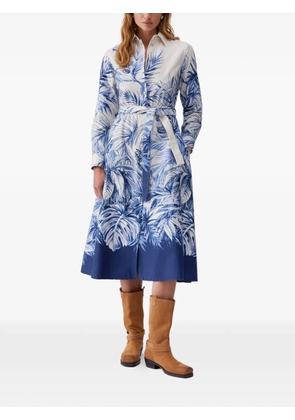 LIU JO floral-print raw-cut midi dress - Blue