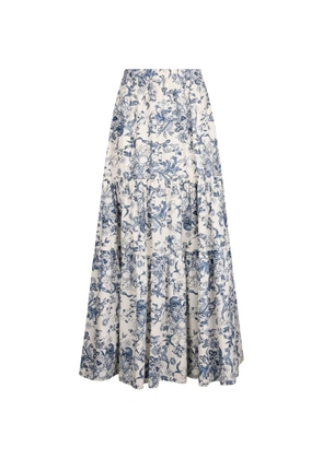 LIU JO ruffled printed maxi skirt - White