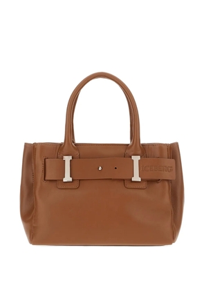 Iceberg logo-detail leather handbag - Brown